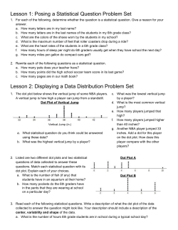 Lesson 1: Posing a Statistical Question Problem Set