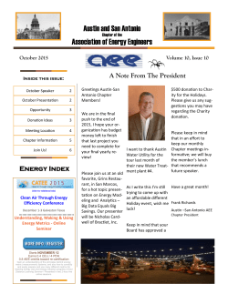 October, 2015 - Austin &ndash; San Antonio Chapter