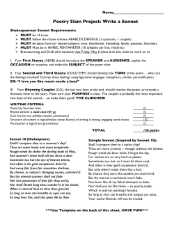SONNET WORKSHEET