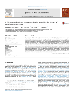 A 50 year study shows grass cover has increased in