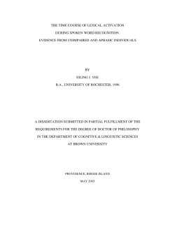 the time course of lexical activation during spoken word recognition