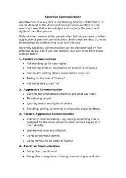 Assertive Communication - SMART Recovery Australia