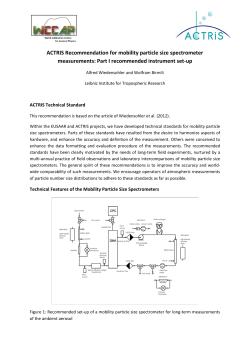 Part I recommended instrument set-up
