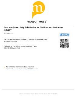 Gold into Straw: Fairy Tale Movies for Children and the Culture