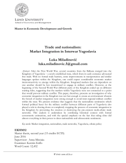 Trade and nationalism: Market Integration in Interwar Yugoslavia