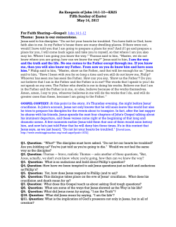 An Exegesis of John 14:1-12&mdash;EA25 Fifth Sunday of Easter May 14
