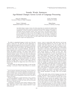 Sounds, Words, Sentences: Age-Related