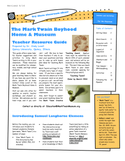 Teachers Resource Guide - The Mark Twain Boyhood Home