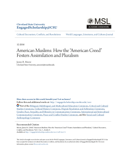 American Muslims: How the &ldquo;American Creed&rdquo; Fosters Assimilation