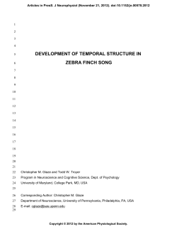 development of temporal structure in zebra finch song