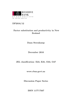 DP2016/12 Factor substitution and productivity in New Zealand