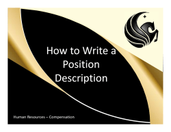 How to Write a Position Description PowerPoint