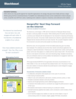 Nonprofits` Next Step Forward on the Internet