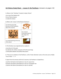Art History Study Sheet -- Lesson 4: the Pantheon (answers on