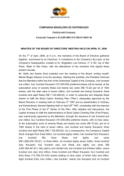 Minutes of the Board of Directors&acute; Meeting - GPA-RI