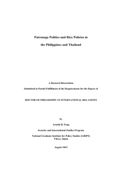 Patronage Politics and Rice Policies in the Philippines and Thailand