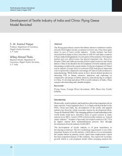 Development of Textile Industry of India and China: Flying Geese