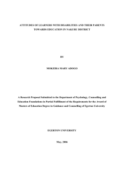 Attitudes of learners with disabililties and their parents towards