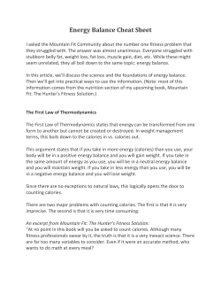 Energy Balance Cheat Sheet