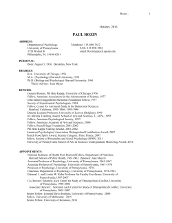 CV as  - University of Pennsylvania