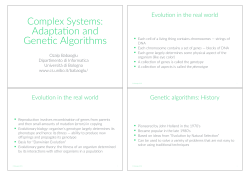 Adaptation, evolution, genetic algorithms