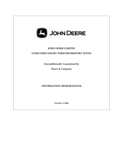 JOHN DEERE LIMITED UNSECURED SHORT