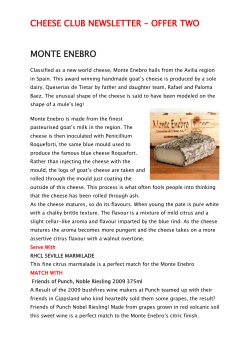 CHEESE CLUB NEWSLETTER &ndash; OFFER TWO MONTE ENEBRO