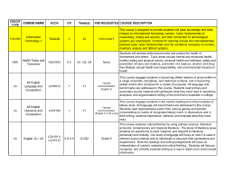 High School Core Courses