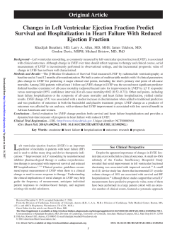 Changes in Left Ventricular Ejection Fraction Predict Survival and