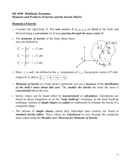Moments and Products of Inertia and the Inertia Matrix