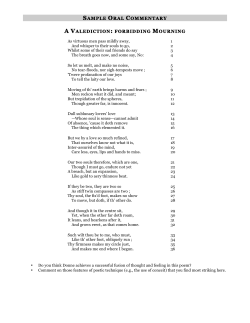 sample oral commentary a valediction: forbidding mourning