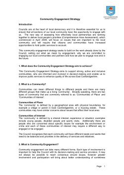 Community Engagement Strategy - East Cambridgeshire District