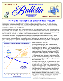 Oct 2014: Per Capita Consumption of Selected Dairy Products