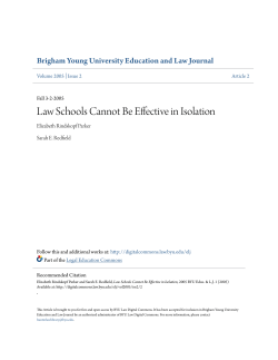Law Schools Cannot Be Effective in Isolation