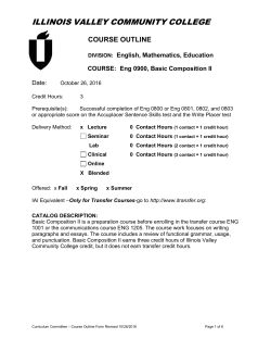 Course Outline - Illinois Valley Community College