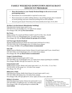 family weekend downtown restaurant discount program