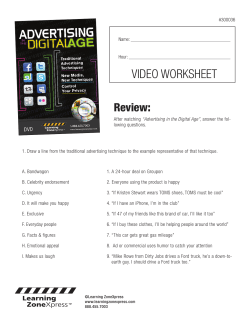 Advertising in the Digital Age Video Worksheet