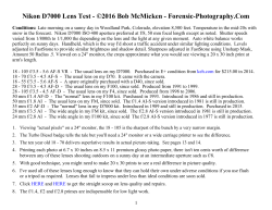 Nikon D7000 Lens Test - Forensic