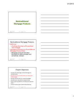 Nontraditional Mortgage Products