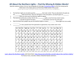 The Northern Lights Worksheet