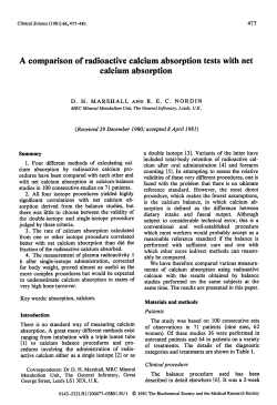 A Comparison of Radioactive Calcium Absorption
