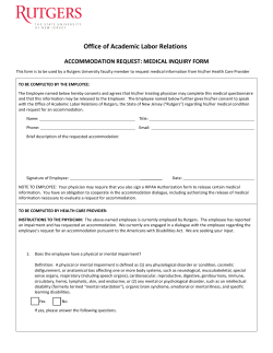 Accommodation Request: Medical Inquiry Form