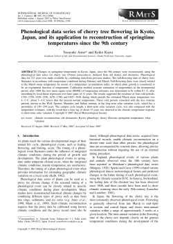 Phenological data series of cherry tree flowering in Kyoto, Japan