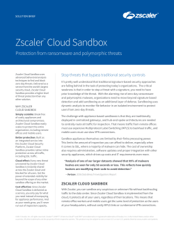 Zscaler Cloud Sandbox | Solution Brief