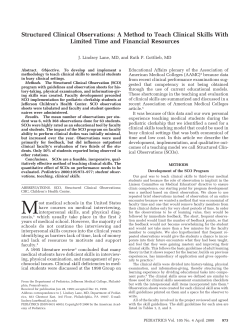 Structured Clinical Observations: A Method to Teach Clinical Skills