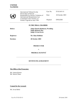 Trial Sentencing - International Criminal Tribunal for the former
