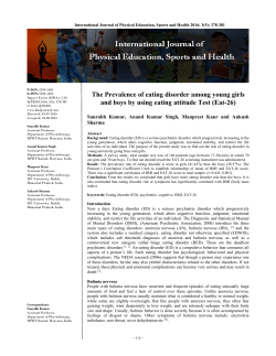 The Prevalence of eating disorder among young girls and boys by