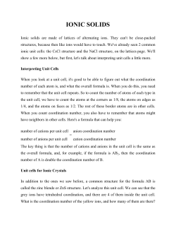 IONIC SOLIDS