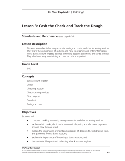 It`s Your Paycheck Lesson 3: Cash the Check and Track the Dough