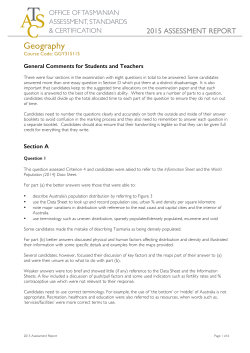Geography - Tasmanian Assessment, Standards and Certification